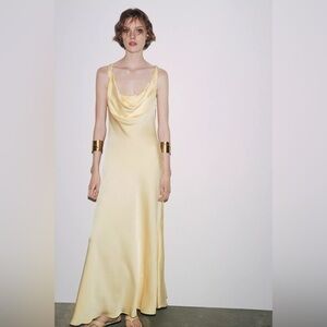 banana republic flowy dress ZARA CREAM FLORAL GOWN – Rahath